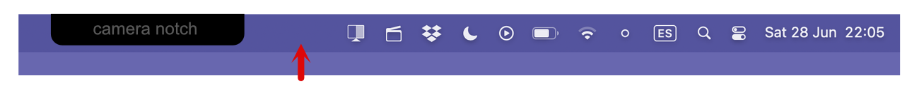 Mac menu bar when InfiniDesk is invisible